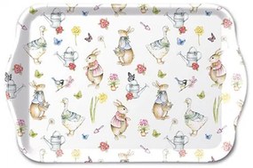 Húsvéti nyuszis műanyag kis tálca 13x21 cm Easter garden