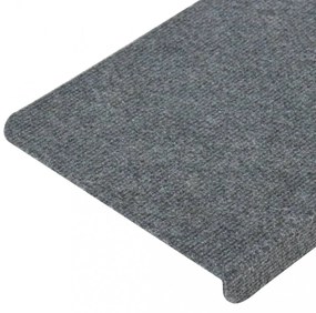 15 db szürke öntapadó lépcsőszőnyeg 65x24,5x3,5 cm