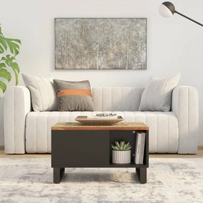Tömör újrahasznosított fa dohányzóasztal 60 x 50 x 35 cm