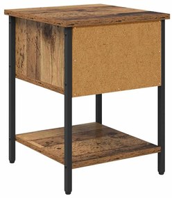 Éjjeli asztal fiókkal 2 pcs Régi fa 34 x 35,5 x 45 cm Faanyag