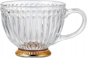 Lily csíkos üvegpohár arany lábakkal 430 ml