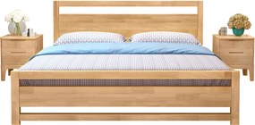 Franciaágy, 180x200, masszív fa, természetes, SHEILA