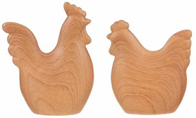 Húsvéti dekoráció Tyúk és kakas, 12 x 3 x 14 cm, 2darabos szett, polirezín