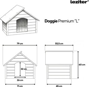 Doggie Premium hőszigetelt kutyaház "L" 60x55x80 cm