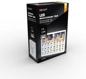 Solight Könyv LED adventi naptár, 8x LED, 40 x 30 cm, 2x AAA
