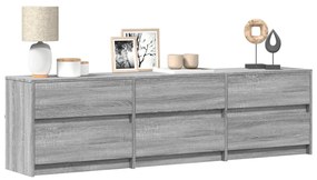 szürke sonoma színű szerelt fa LED-es TV-szekrény 180x34x50 cm