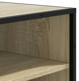vidaXL sonoma tölgy színű szerelt fa és fém cipőszekrény 75x38x97,5 cm