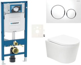 Geberit fali WC szett előtétfalas szereléshez + SAT BREVIS WC SIKOGESBRTORS20