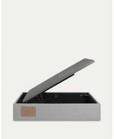 Szürke kárpitozott ágyneműtartós franciaágy 160x200 cm Matters – Kave Home