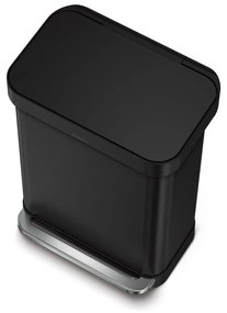 Matt fekete acél pedálos szemetes 55 l – simplehuman