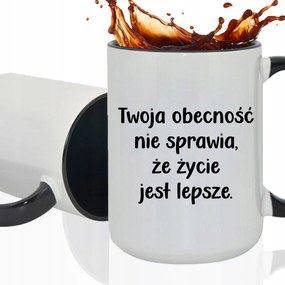 Bögre Fehér XXL Belső Fekete Nagy Vicces Kütyü Ajándék Jelenlét