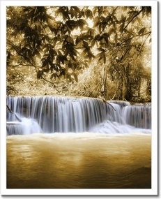 Poszterek keretben 40x50 Vízesés szépia színben