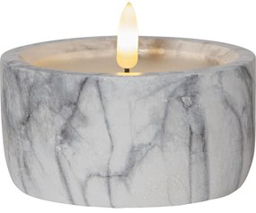 Flamme Marble szürke-fehér LED beton gyertya, magasság 7,5 cm - Star Trading