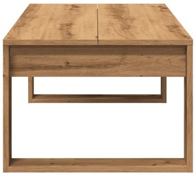 kézműves tölgy színű szerelt fa dohányzóasztal 102 x 50 x 35 cm