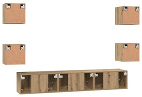 TV szekrény garnitúra 7 pcs kézműves tölgy 60 x 30 x 30 cm