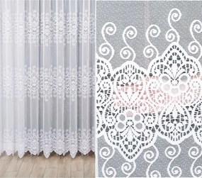 Jacquard mintás függöny 018495 magasság 250cm, fehér színben (méterenként)