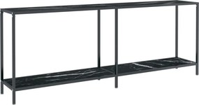 vidaXL fekete edzett üveg tálalóasztal 200 x 35 x 75,5 cm