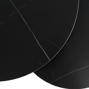 Kerámia dohányzóasztal szett fekete márvány/fekete színben JERRY