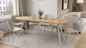 Mazzoni Ovális bővíthető ALMO asztal Artisan Tölgy / kasmír lábakkal