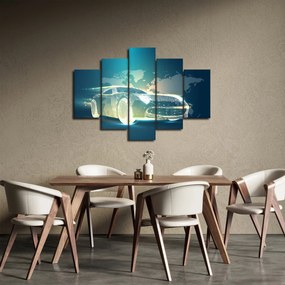 Geometriai formákból készült autó képe (150x105 cm)
