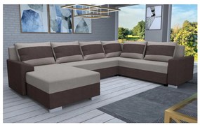 OXFORD barna/taupe kárpitozott, univerzális U-alakú, kihúzható ülőgarnitúra