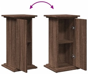 barna tölgy szerelt fa bemutatóállvány tárolóval 31x30x60 cm