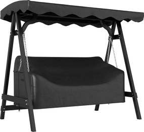 Outsunny 3 személyes kerti hinta takaró — vízálló, szélálló és UV-álló, PU-bevonatú Oxford, 185 x 76 x 81 cm — fekete | Aosom