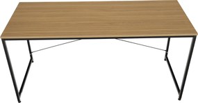 Íróasztal tölgy/fekete, 150x60 cm, MELLORA