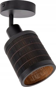 Mennyezeti fali lámpa rattan fekete boho reflektor állítható Lucide