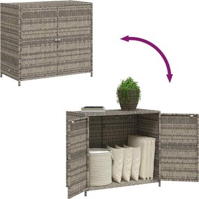 vidaXL szürke polyrattan kerti tárolószekrény 83x45x76 cm