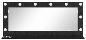Tükör LED világítással Fekete tölgy 100x45x18 cm