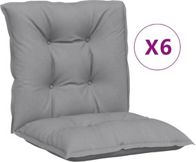 vidaXL 6 db szürke oxford szövet háttámlás székpárna 100x50x7 cm