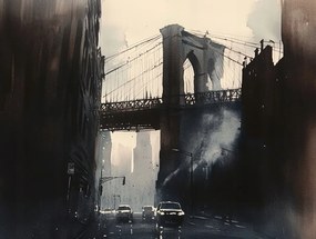 Canvas Város New York Brooklyn Híd Brooklyn 100x75