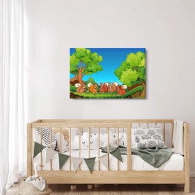 Kép - boldog mókusok (90x60 cm)