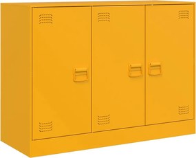 vidaXL mustársárga acél tálalószekrény 99x39x73 cm
