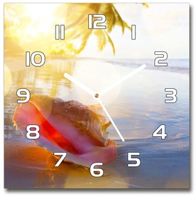 Szögletes fali üvegóra Seashell a strandon pl_zsk_30x30_f_83555961