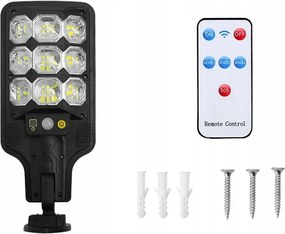 Verk 12372 Napelemes utcai lámpa mozgásérzékelővel 63 Led, fekete