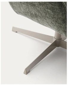 Szürkészöld forgó zsenília fotel Teryl – Kave Home