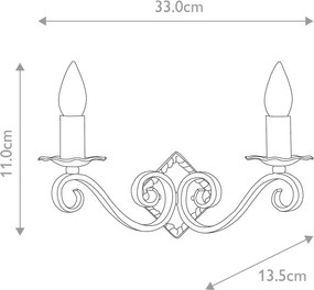 Elstead Lighting RECTORY RY2A-BLACK Fali lámpa 2x60W/E14