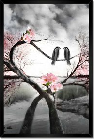 Poszterek keretben 40x60 Szerelmes találkozás Madarak