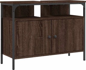 vidaXL barna tölgy szerelt fa fürdőszobai mosdószekrény 80x30x60 cm