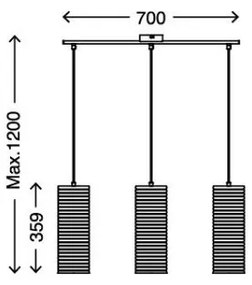 Briloner 4313-038 - Csillár zsinóron 3xE27/60W/230V