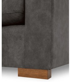 Antracitszürke bőrutánzat sarokkanapé (bal oldali) Hamburg – Scandic