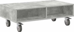 vidaXL Gördülékeny oldalasztal Beton Szürke 90 x 50 x 30 cm Faanyag