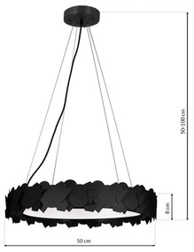 LED Csillár zsinóron SOHO 1xLED/24W/230V fekete