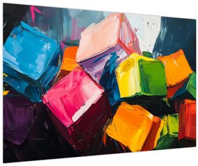 Kép - Színes kockák (90x60 cm)