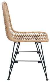 Étkezőszék 2 pcs Természetes 44.5 x 55 x 85 cm Rattan és Vas