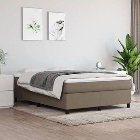 Tópszínű szövet rugós ágy matraccal 140 x 200 cm