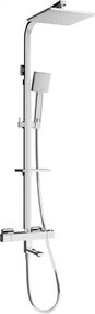 Mexen CQ45 fürdőkádi-zuhanykészlet zuhanyrózsával és termosztátos csapteleppel, króm - 779104595-00