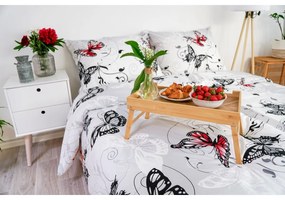 Stanex Pamut ágynemő Pillangó fehér, 140 x 200 cm, 70 x 90 cm